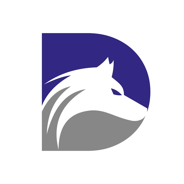 Templata de vector de símbolos de las letras Wolf Logo Wolf