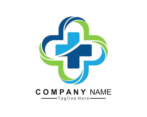 Templata vectorial de diseño conceptual del logotipo de Creative Medical Cross Health Life en fondo blanco