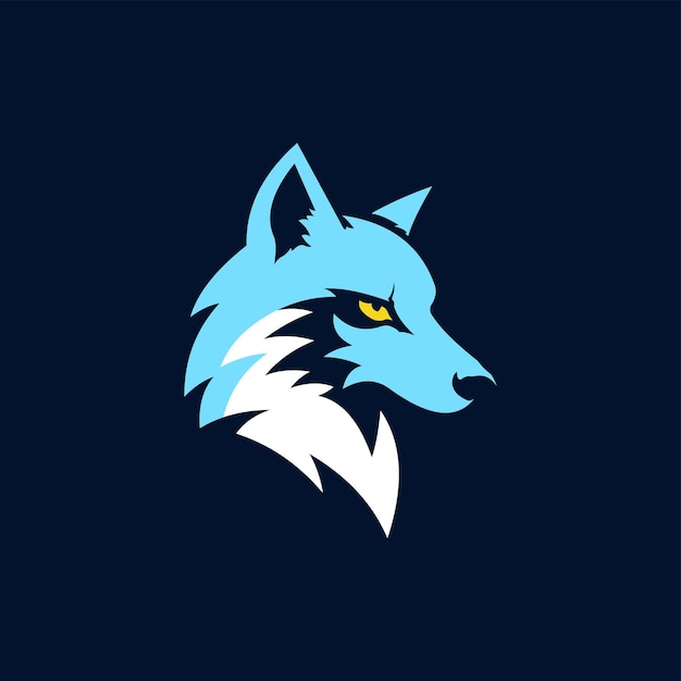 Templata vectorial de diseño de íconos de Wolf Head Logo Abstract