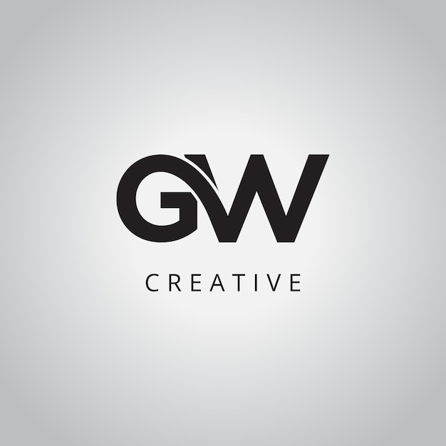 Templata vectorial de diseño de logotipo comercial de la letra inicial única GW WG