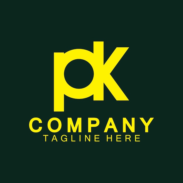 Templata vectorial de diseño de logotipo de la letra inicial PK