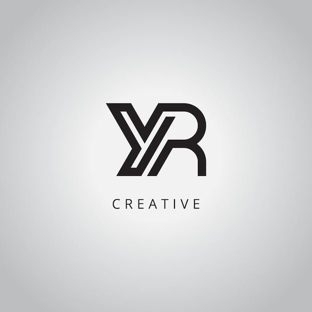 Templata vectorial de diseño de logotipo de negocio inicial única de la letra YR RY