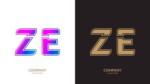 Templata vectorial de icona de letra ZE única Elementos de plantilla de diseño vectorial para su aplicación o identidad corporativa