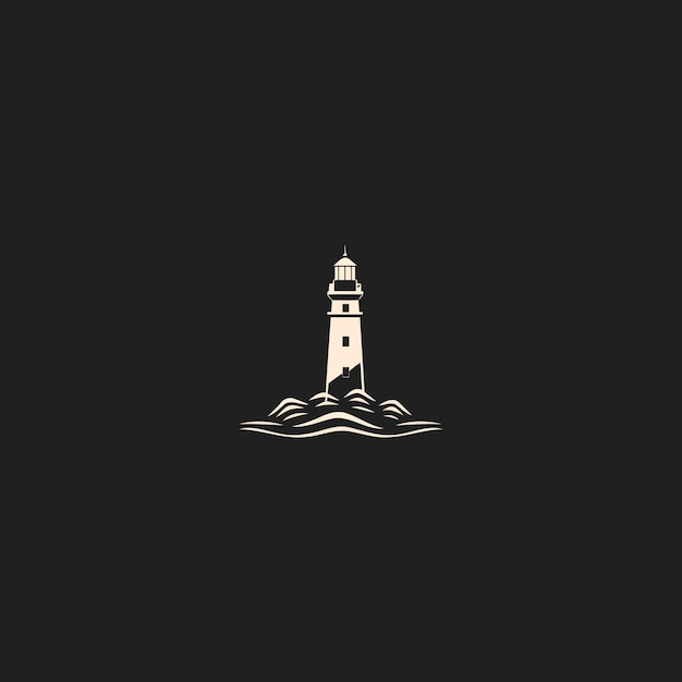 Templata vectorial de ilustración del icono del diseño del logotipo del faro