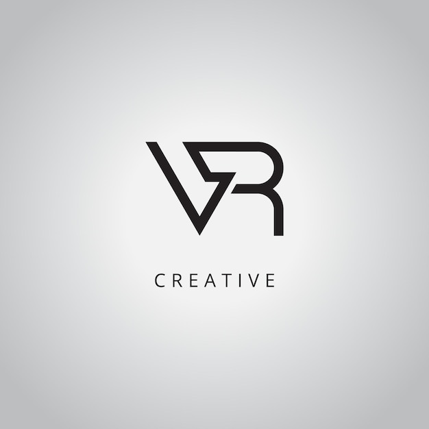 Templata vectorial inicial de diseño de logotipo de negocio único de VR