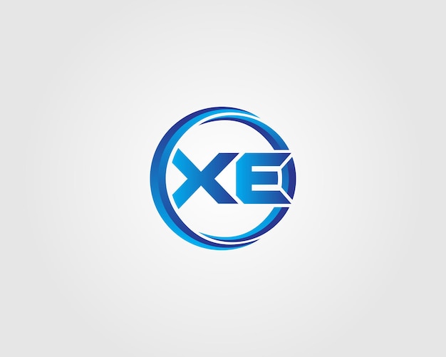 Templata vectorial de inspiración para el diseño de íconos de logotipos abstractos de letras XE