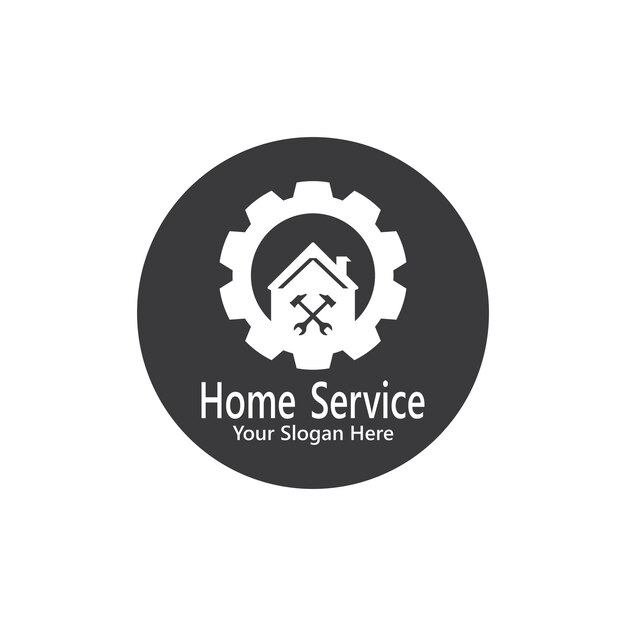 Templata vectorial del logotipo de la construcción de servicios para el hogar