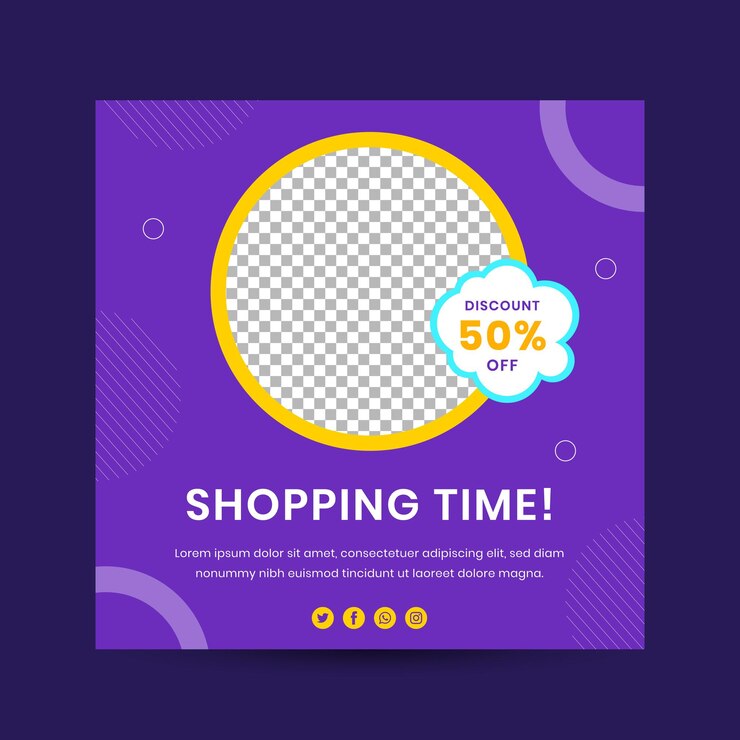 Templata vectorial de publicaciones de compras en Instagram