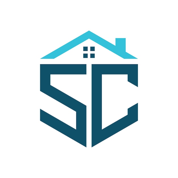 Template de carta de diseño de logotipo de SC para la construcción de bienes raíces o cualquier negocio relacionado con la casa