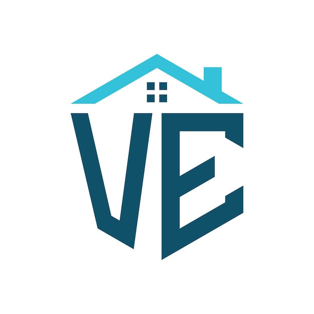 Template de carta de diseño de logotipo de VE para la construcción de bienes raíces o cualquier negocio relacionado con la casa