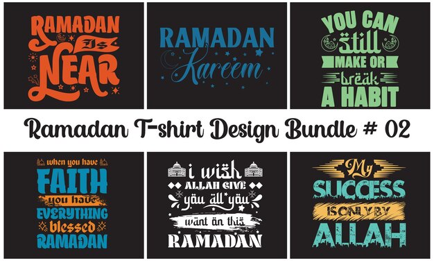 Vector template de diseño de camisetas con letras de ramadán