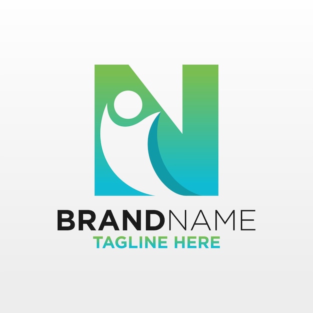 Template de diseño de logotipo de N People Ilustración vectorial de inspiración