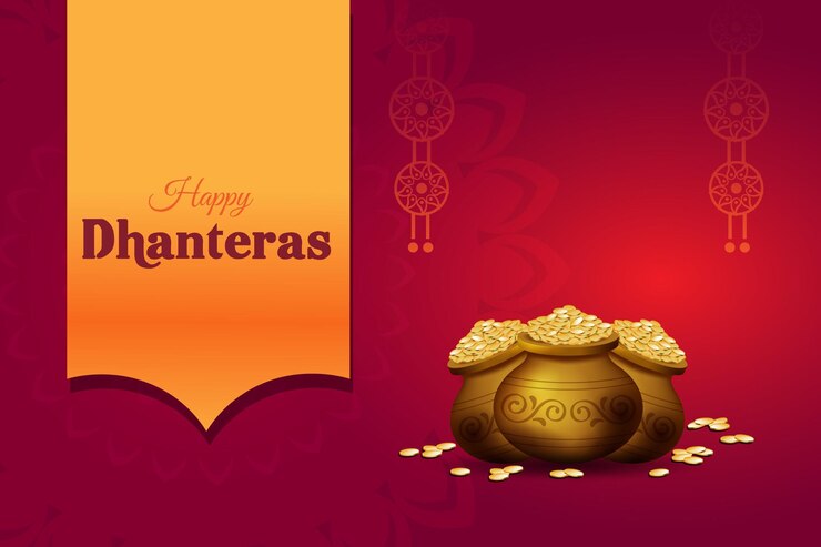 Template del festival indio Happy Dhanteras para una publicación en las redes sociales