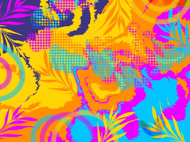 TEMPLATE paisaje arte de línea limpia y color plano