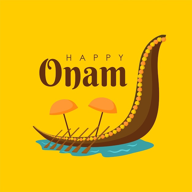 Template de póster de Happy Onam vector de las vacaciones indias