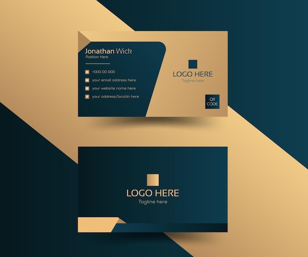 Templato de tarjeta de visita profesional, limpia y moderna