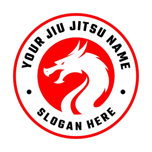 TEMPLE de diseño del logotipo de DRAGON JIU JITSU