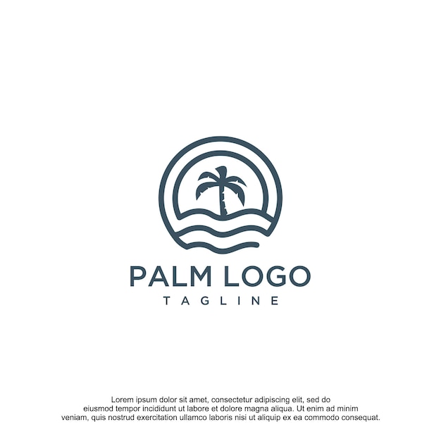 Templete de diseño de logo de palm