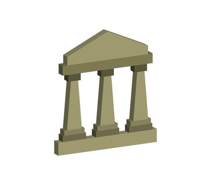 Vector templo griego tridimensional