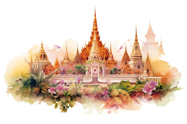 Vector templo de mármol de bangkok tailandia wat benchamabophit bangkok atracción turística de la asombrosa tailandia