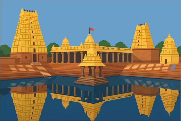 Vector templo del sur de la india