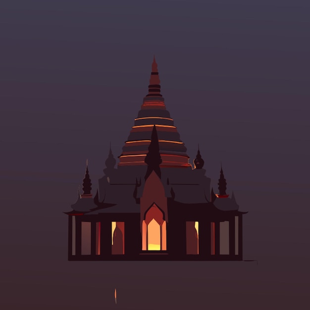 Vector templo en tailandia ilustración vectorial