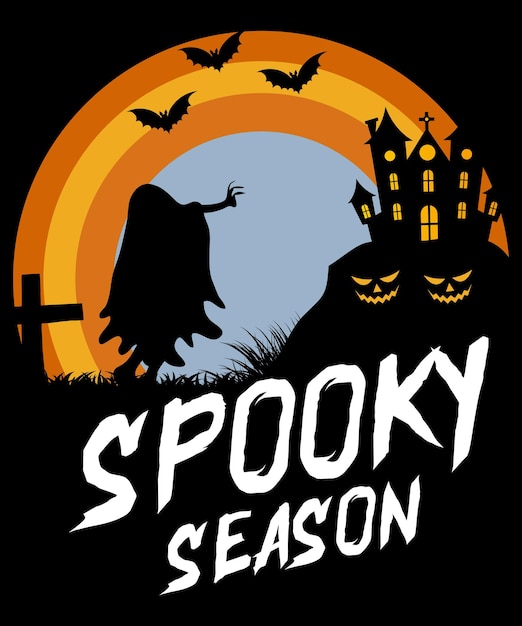 Vector temporada espeluznante, diseño de camiseta de halloween