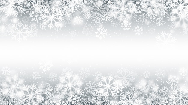 Temporada de invierno Falling Snow Border Efecto 3D