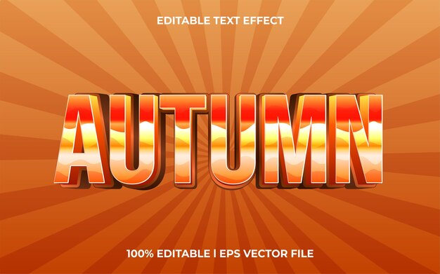 Temporada de otoño efecto de texto editable maqueta de uso para logotipo y marca comercial plantilla de tipografía 3d