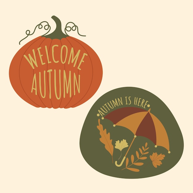 Temporada de otoño y otoño Icono de vacaciones Artes vectoriales Objetos y materiales alrededor de octubre