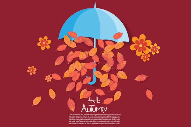 Temporada de venta de otoño con hojas de otoño.