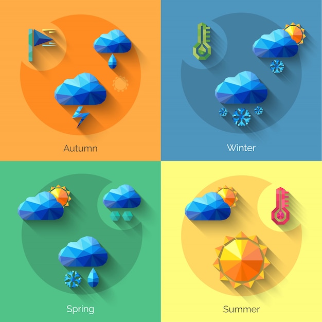 Vector temporadas de clima conjunto