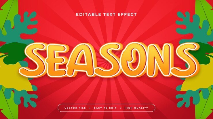 Vector temporales rojos y naranjas estilo de fuente de efecto de texto editable en 3d