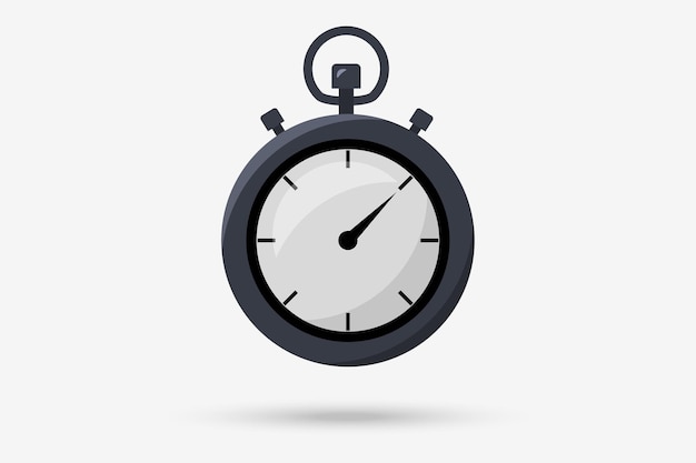 Temporizador cronómetro reloj tiempo cuenta regresiva cronómetro icono en estilo plano temporizador icono plano ilustración plana del cronómetro icono vectorial para diseño web