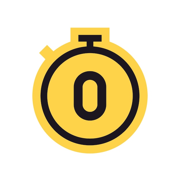 Temporizador de cuenta regresiva y cronómetro símbolo amarillo ilustración vectorial plana