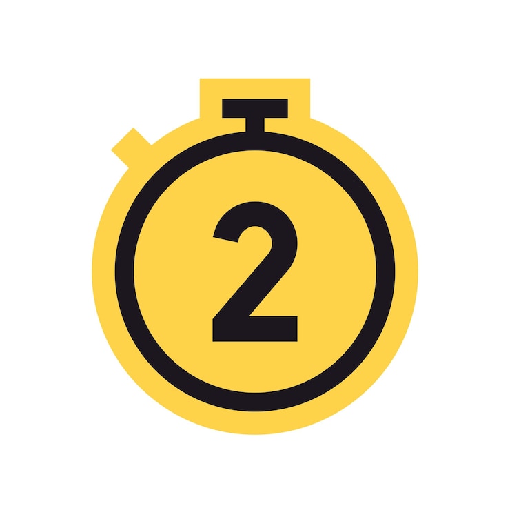 Vector temporizador de cuenta regresiva y cronómetro símbolo amarillo ilustración vectorial plana
