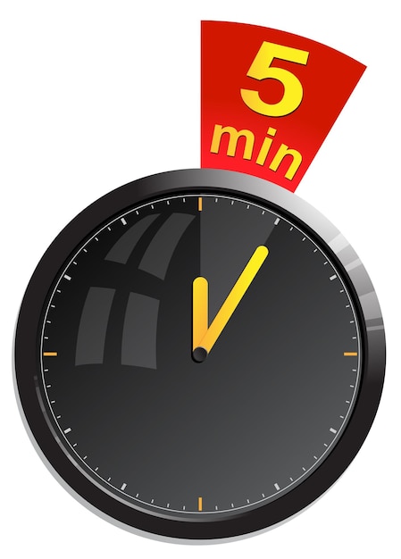 Vector temporizador de reloj 5 min