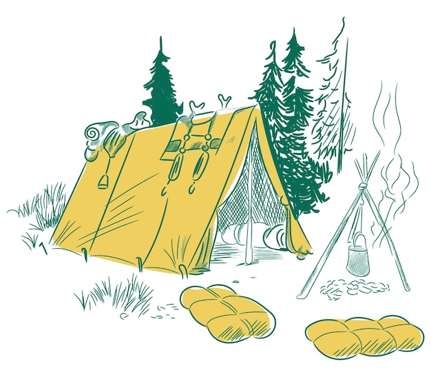 Tenda de campamento en el bosque