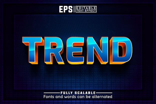 TENDENCIA 3d Efecto de texto editable