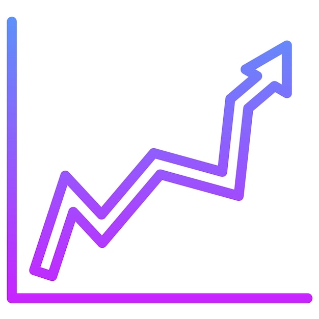 Tendencia ascendente en el icono vectorial del gráfico Ilustración del icono del conjunto de infografías