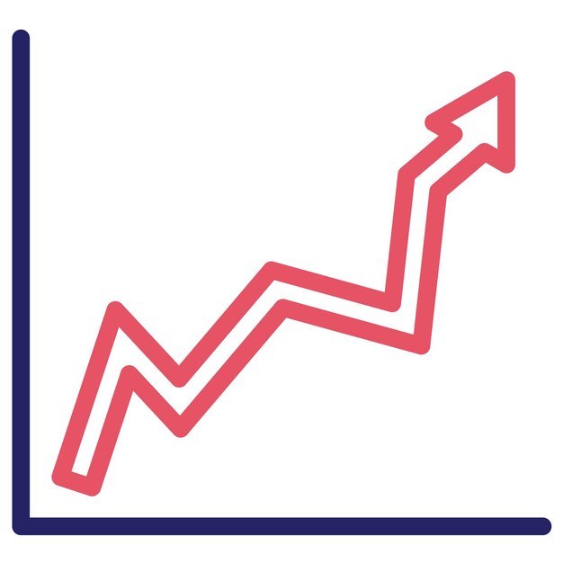 Tendencia ascendente en el icono vectorial del gráfico Ilustración del icono del conjunto de infografías