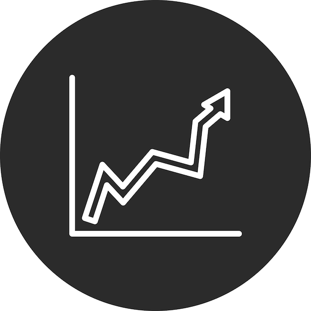 Tendencia ascendente en el icono vectorial del gráfico Ilustración del icono del conjunto de infografías