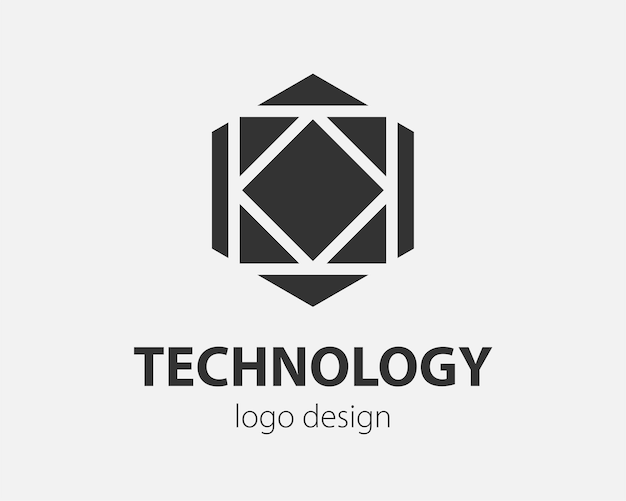 Tendencia logo vector diseño de tecnología hexagonal. Logotipo de tecnología para sistema inteligente, aplicación de red, icono de cifrado.