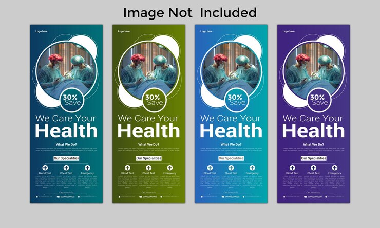 tendencia médica apilada y enrollable plantilla de diseño de banner diseño de archivo vectorial