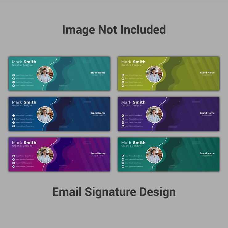 Tendencia moderna de diseño de firmas de correo electrónico de negocios profesionales archivo vectorial