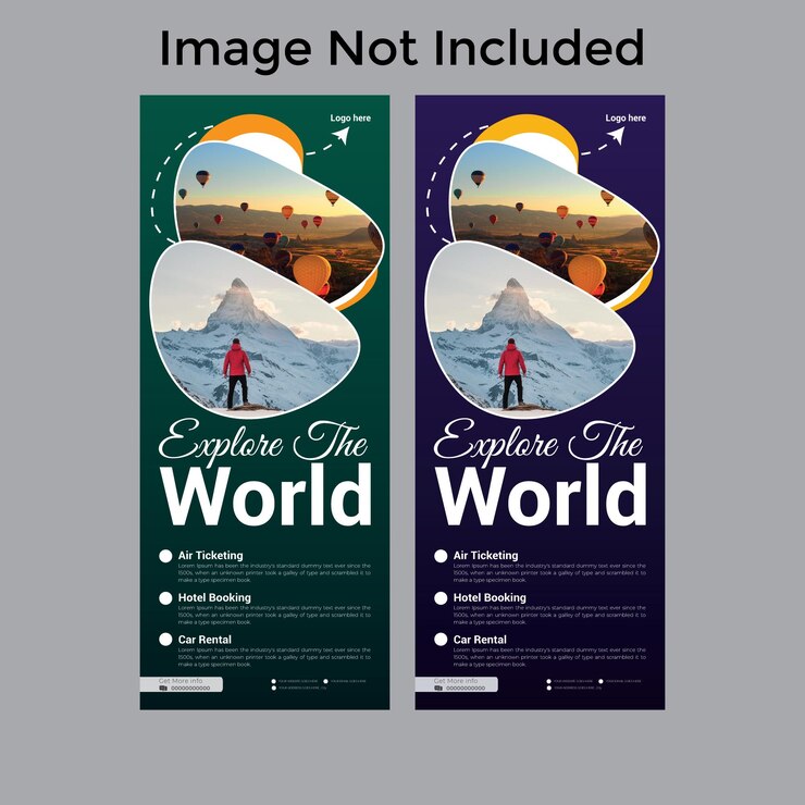 tendencia de viaje enrollar el diseño de banner plantilla de archivo vectorial diseño de impresión