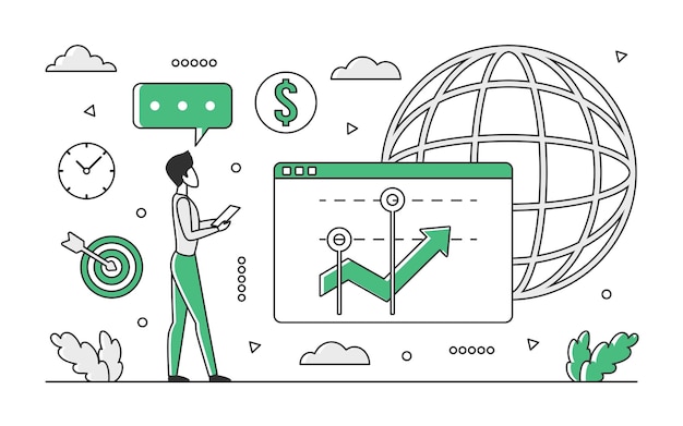 Vector tendencias globales de los mercados emergentes