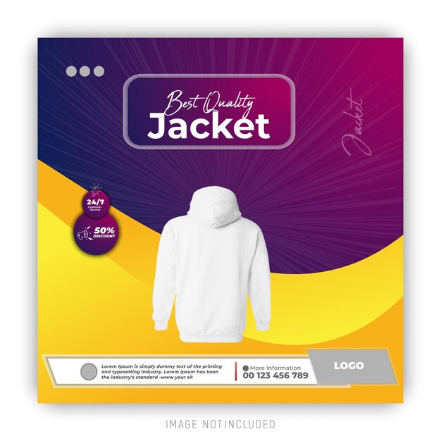 Tendencias sociales y Jackatcablekettle plantilla de publicación en Instagram