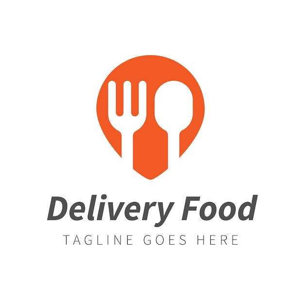 Tenedor Cuchara Inspiración de diseño con símbolo de signo Pasador ubicado Aislado en estilo plano se puede utilizar Restaurante de logotipo de entrega de alimentos