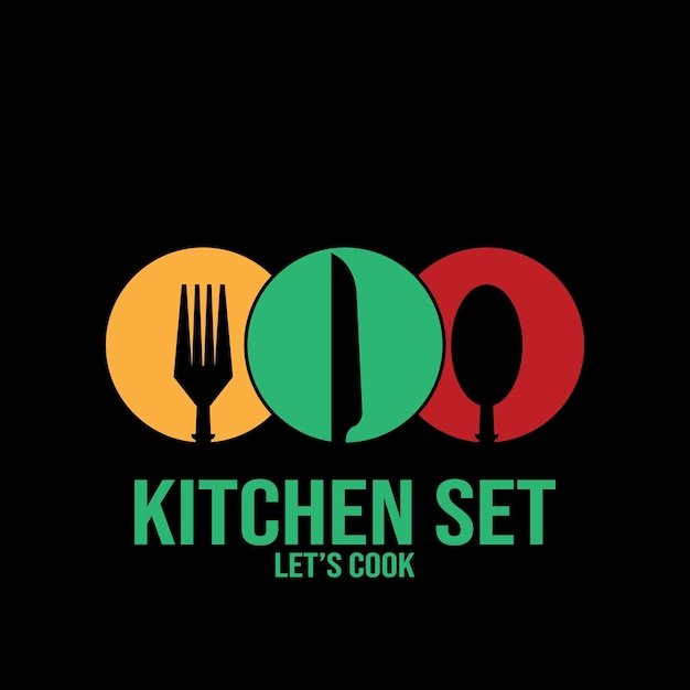 Tenedor y cuchara kithcen set icono vector ilustración diseño de plantilla